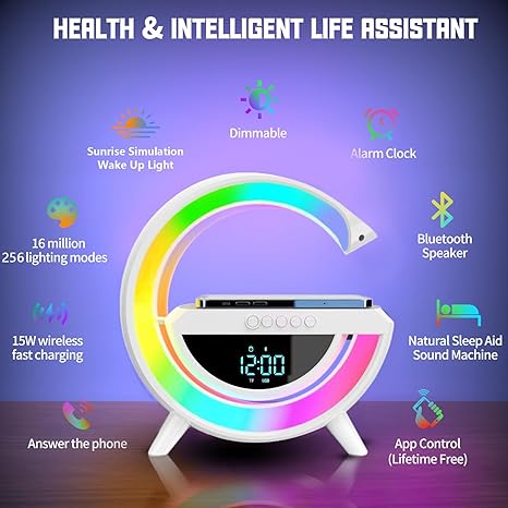 Digital Led Wireless Charger Speaker - pukhtoon.shop
