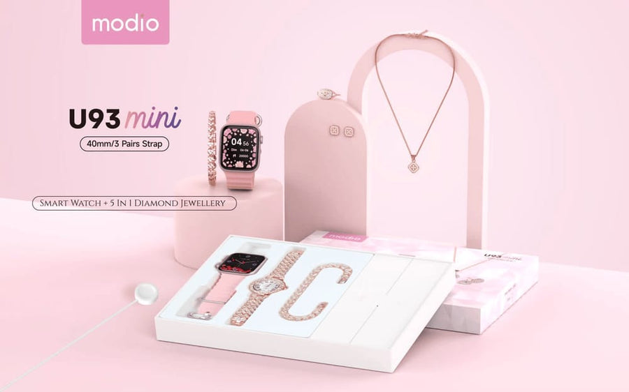 Smart Watch+5 in 1 Diamond Jewellery  Pack - pukhtoon.shop